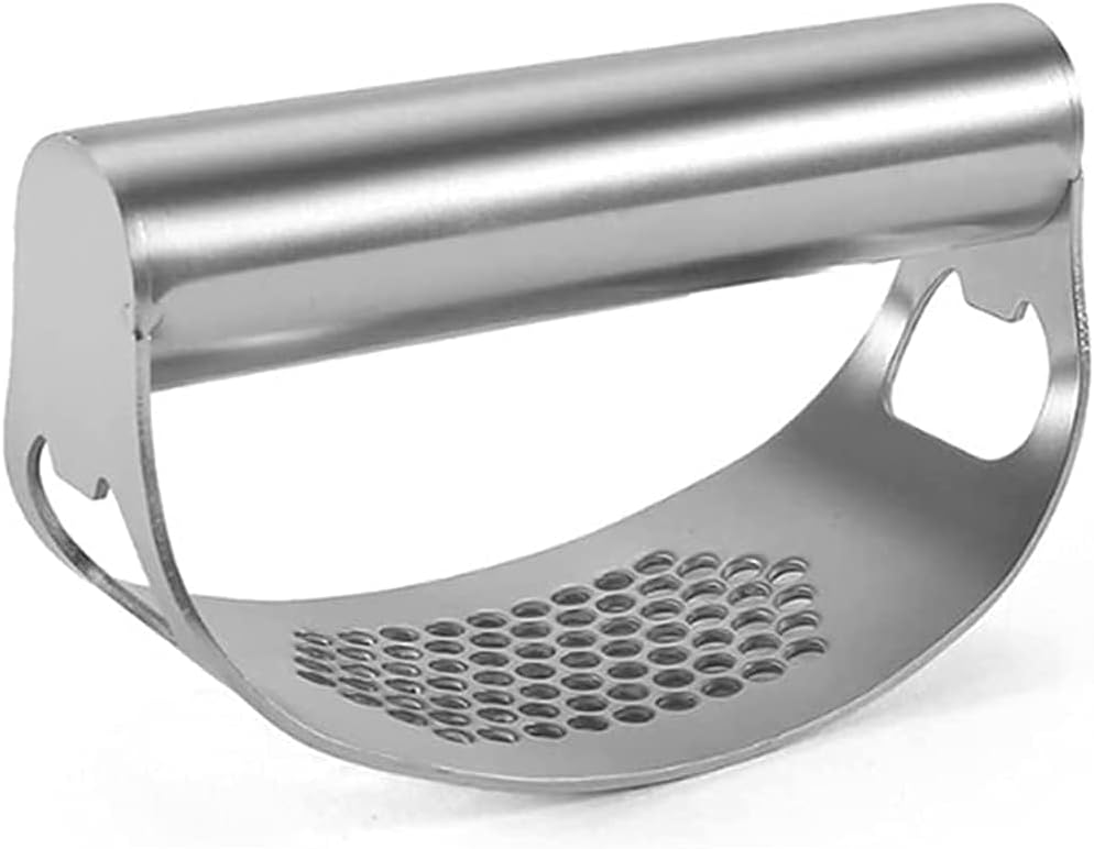 304 Stainless Steel Garlic Mincer Crusher Professional Kitchen Gadgets Two in One Garlic Chopper with Ergonomic Handle