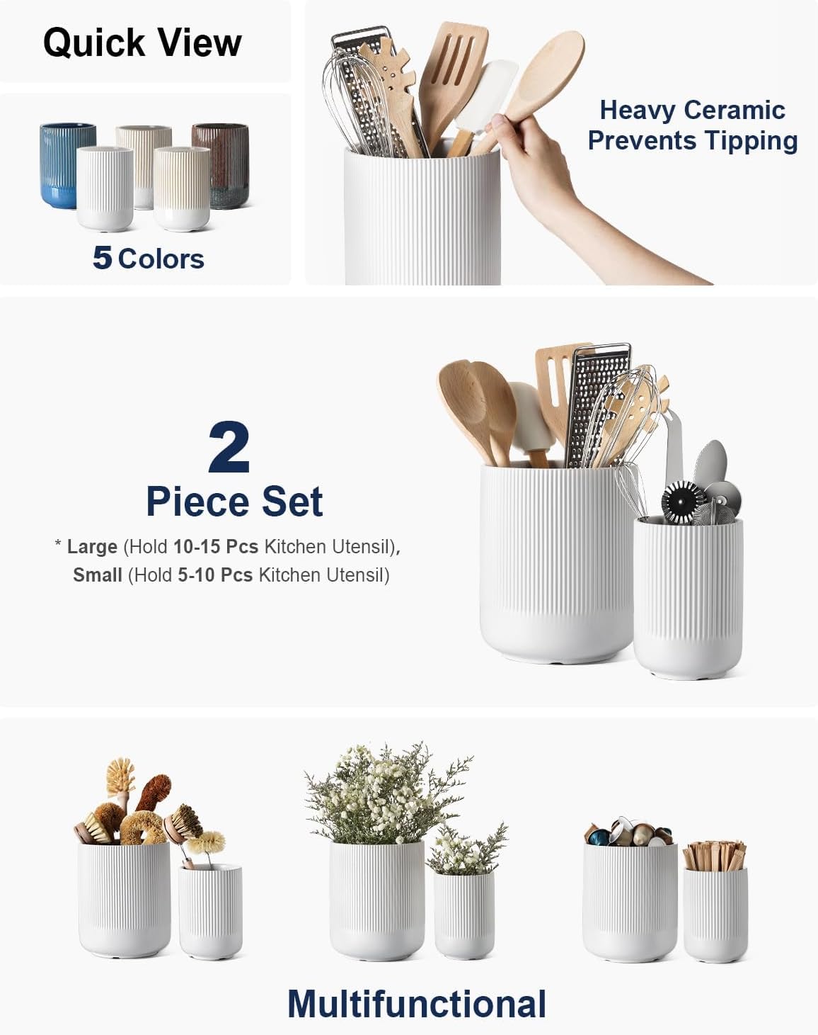 Ceramic Kitchen Utensil Holder Set - Image 2