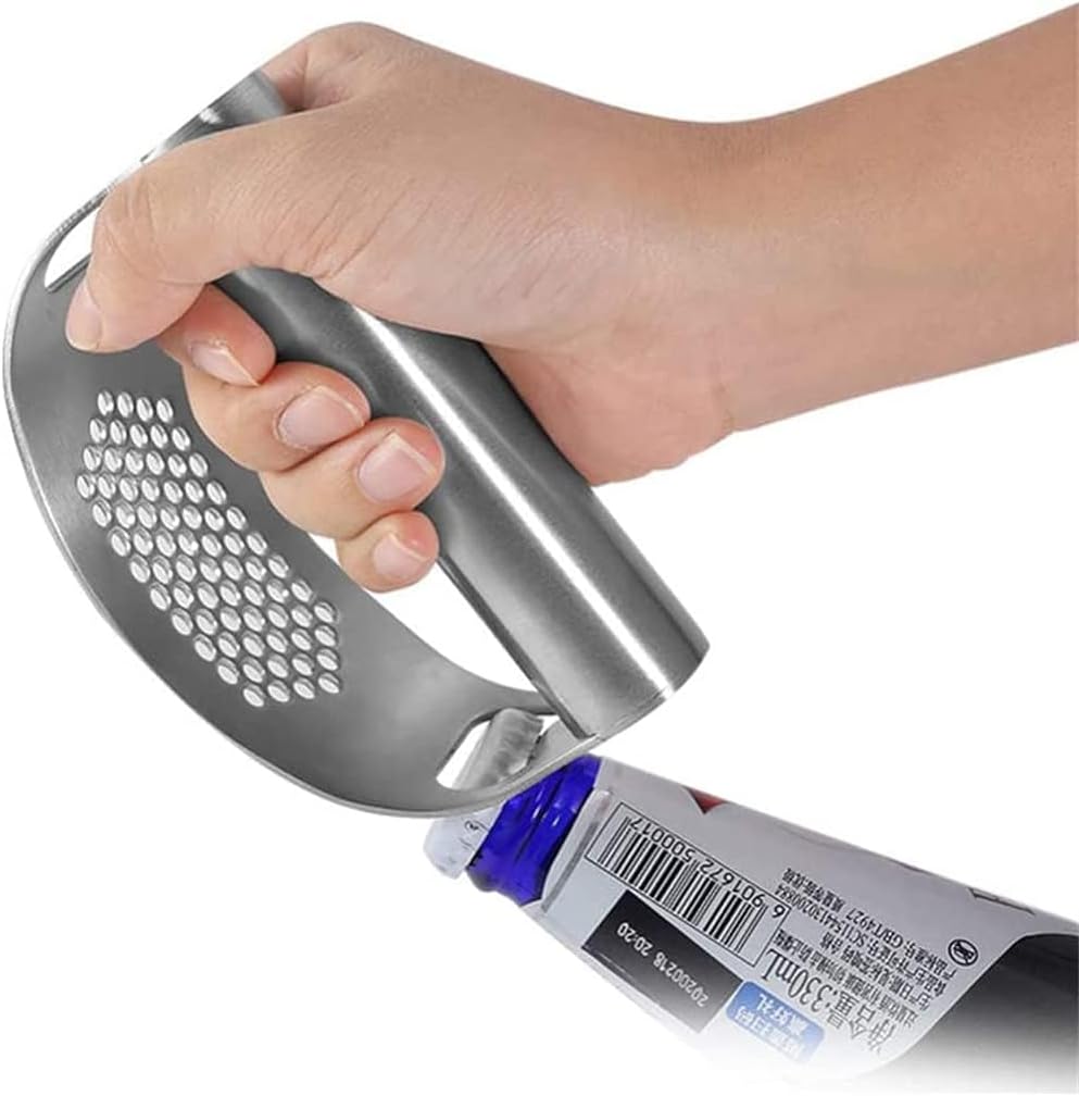 304 Stainless Steel Garlic Mincer Crusher Professional Kitchen Gadgets Two in One Garlic Chopper with Ergonomic Handle - Image 2