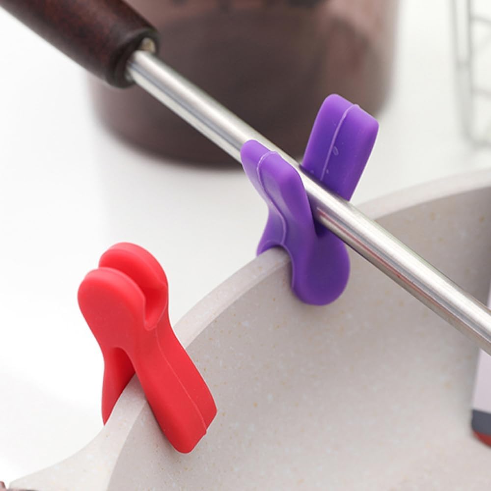 6 Pack Silicone Universal Utensil Pot Clips - Image 4