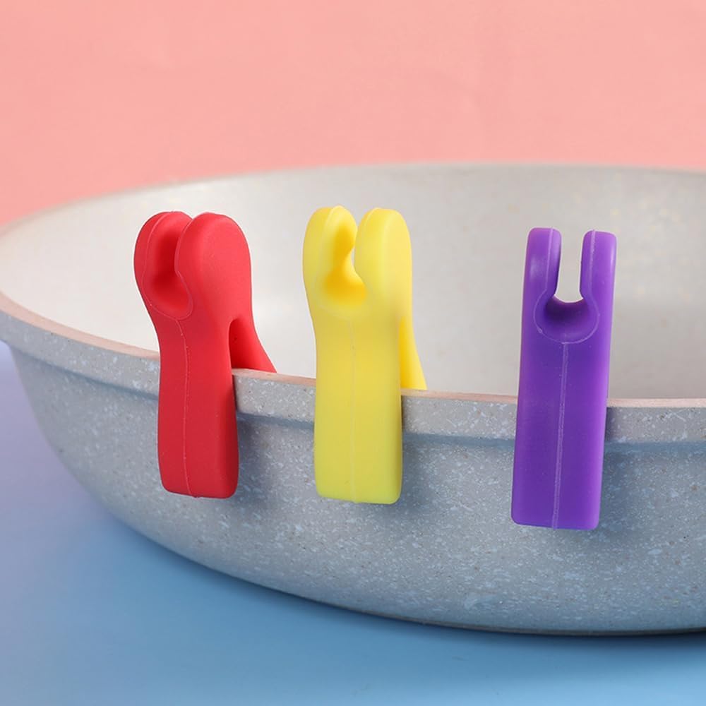 6 Pack Silicone Universal Utensil Pot Clips - Image 5