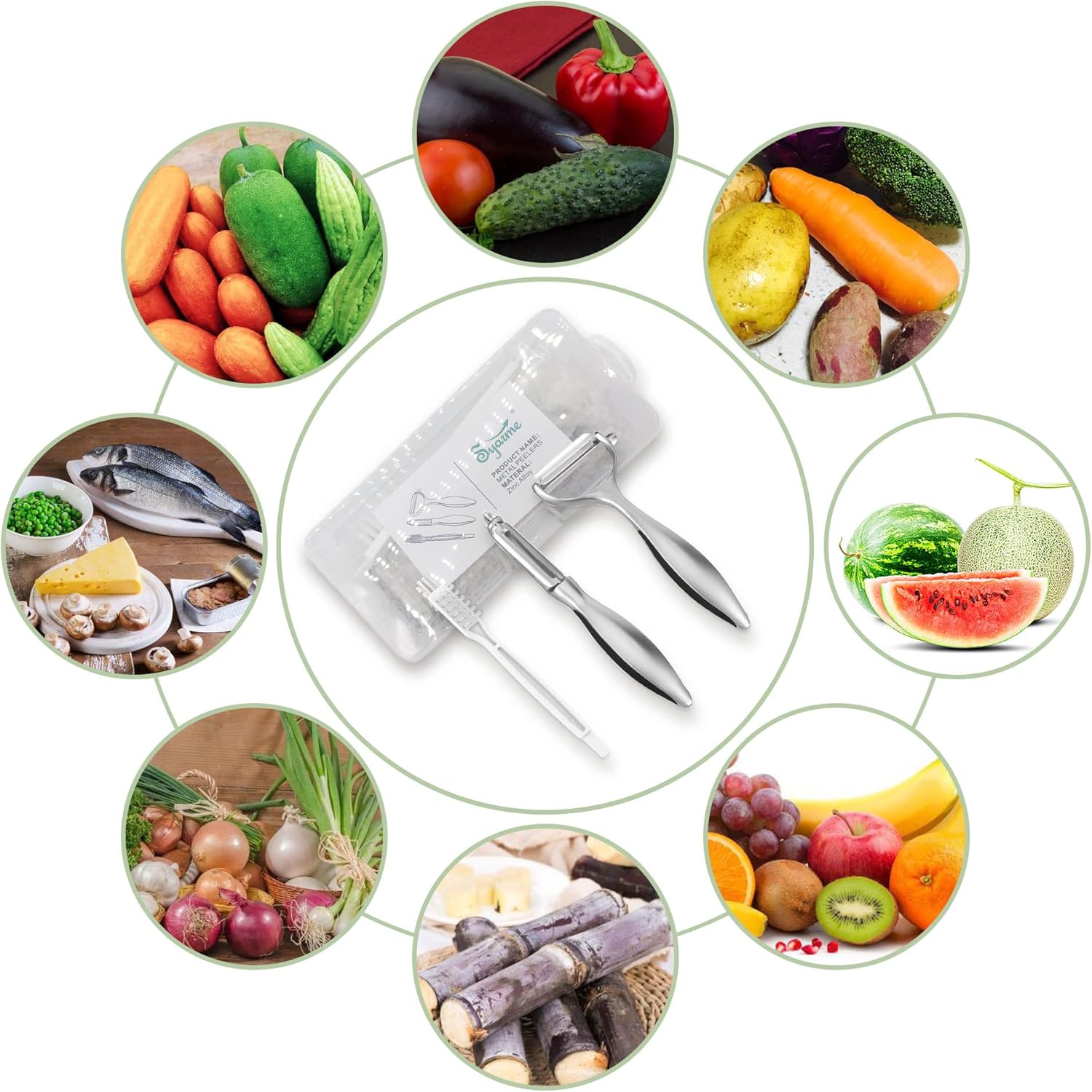 Peeler Potato Apple for Kitchen Orange Carrot Fruit Veggie Stainless Steel - Image 6