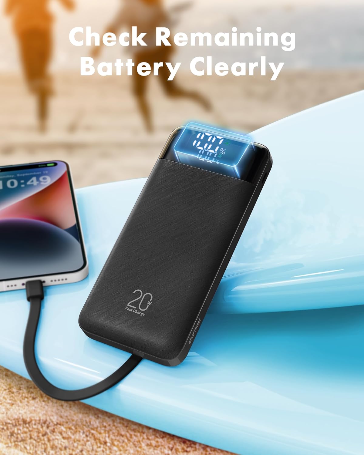 Power Bank with Built in Cables, 20000mAh USB - Image 7