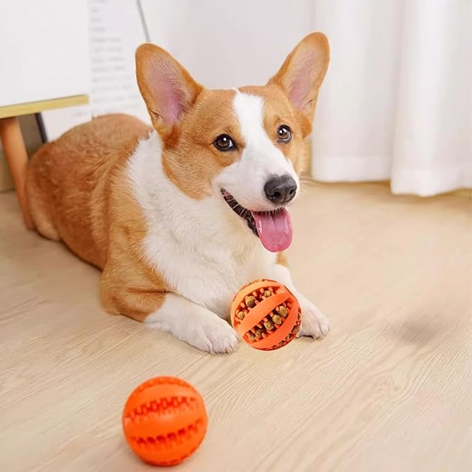 Pet Supplies Feeder Chew Ball for Dog Orange 1Pc, Teeth Cleaning - Image 3